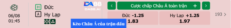 Nhận định Đức vs Hy Lạp 1h45 8/6: Nhiệm vụ phải thắng 6 Bảng tỉ lệ kèo nhà cái trận đấu giữa Đức và Hy Lạp